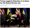 Трамп считает Зеленского виновным в российско-украинской войне, Politico