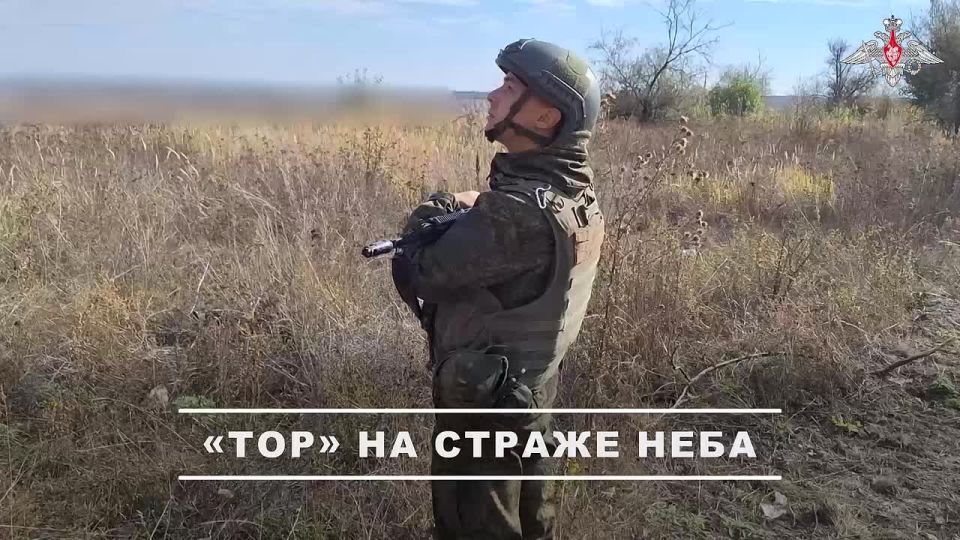 Минобороны России: Военнослужащие расчета ЗРК «Тор-М2» 27-й гвардейской мотострелковой дивизии группировки войск «Центр» уничтожили разведывательный БПЛА «Shark» формирований ВСУ на Красноармейском направлении