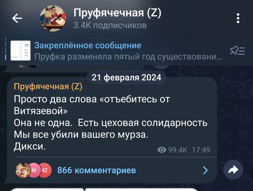Роман Сапоньков: Чтобы вы понимали, эта сетка, про которую речь, в протоколах суда которой фигурирует фамилия Витязевой, прямо заявляла, что довела до самоубийства Мурза, а мне в личку писали, что их цель довести до...