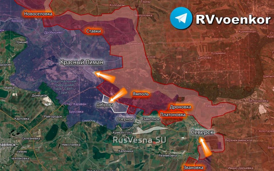 Армия России начинает штурм Дибровы, продвигаясь между Лиманом и Северском