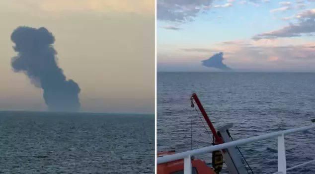 Танкер Kairos под флагом Гамбии загорелся в Чёрном море неподалеку от Босфора