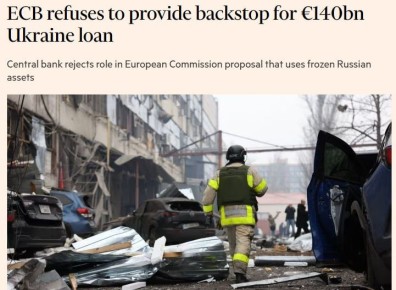 Европейский центробанк отказался поддержать выплату Украине €140 млрд под залог замороженных российских активов, — FT