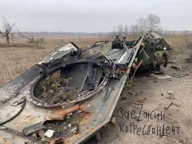 На кадрах - все что осталось от танка Leopard 1A5