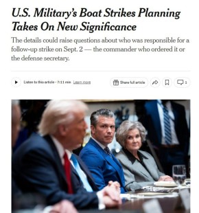 Армия США добивала просивших о помощи людей, выживших после ударов по судам в Карибском море