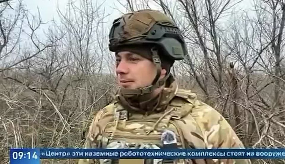 Репортаж военкора Первого канала Дмитрия Толмачева о применении в зоне проведения СВО наземных робототехнических комплексов "Курьер"