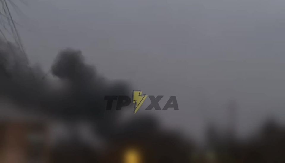 Пожар в Луцке после ударов Гераней