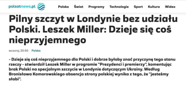 Польшу не позвали на завтрашний европейский саммит по Украине в Лондоне, — Polsat