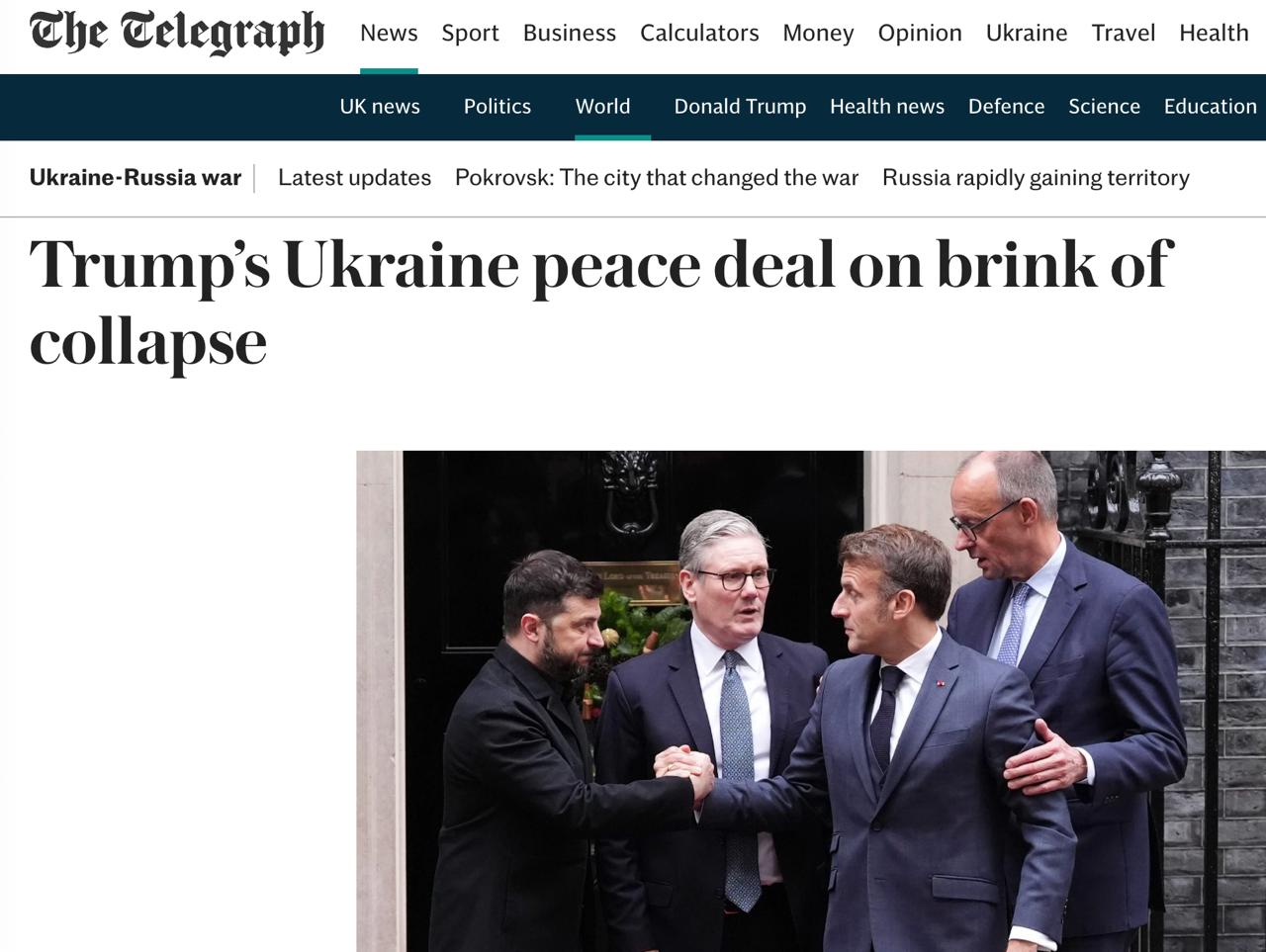 План Трампа по Украине оказался на грани краха, — Telegraph