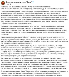 Во Львовской области мужчина с кухонным топором-молотком атаковал военкоматчика