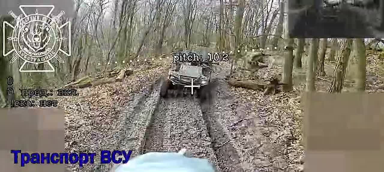 Кадры, запечатлевшие работу расчетов FPV-дронов группировки "Север" по наземному транспорту ВСУ