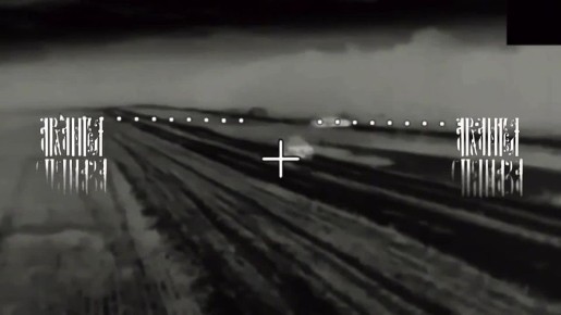 Охота в чистом поле.. Ночные атаки на логистические пути противника дают свои плоды, очередной внедорожник сожжен ударом него дрона