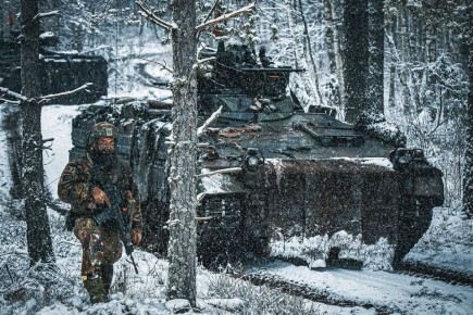Немецкие военнослужащие Многонациональной боевой группы НАТО в Литве на полигоне