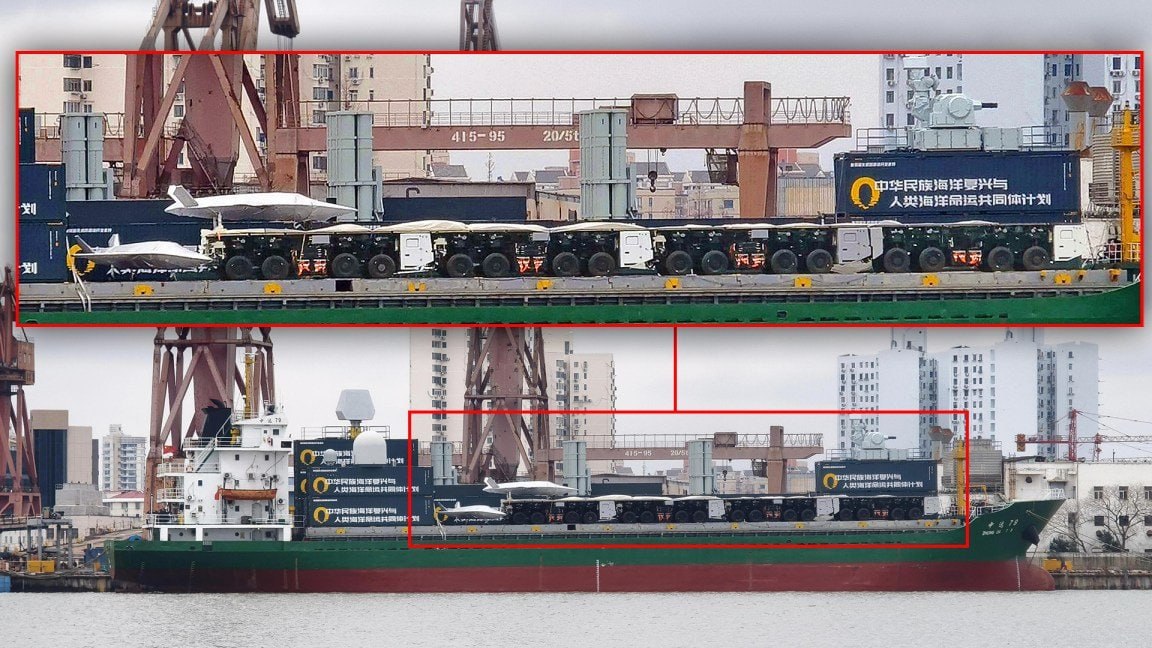 Китайский боевой контейнеровоз Zhong Da 79 обзавелся еще и катапультами для беспилотников Type-X CCA (реальное название неизвестно) и разведывательно-ударных CH-4 Китайский боевой контейнеровоз Zhong Da 79 обзавелся еще и катапультами для беспилотников Type-X CCA (реальное название неизвестно) и разведывательно-ударных CH-4