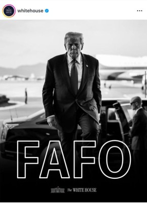 Белый дом опубликовал черно-белую фотографию Трампа с текстом «FAFO»