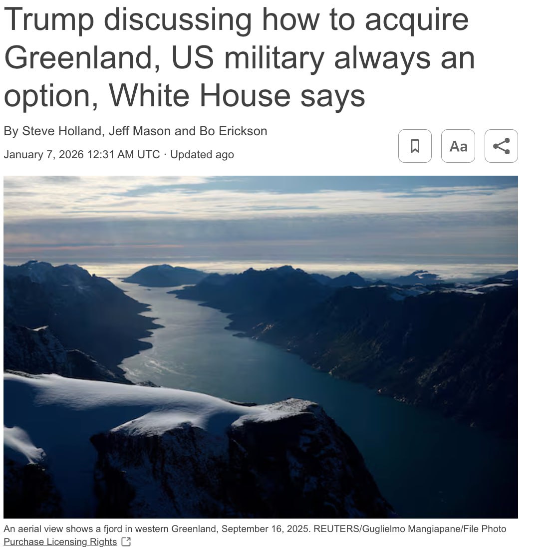 Идея захвата Гренландии шокирует НАТО, но не останавливает Трампа — Reuters