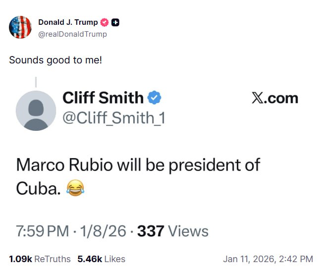 Дональд Трамп в своей соцсети: Дональд Трамп в своей соцсети: