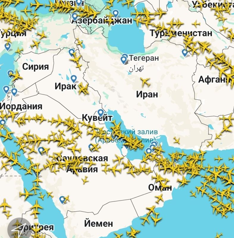 Иран выпустил уведомление NOTAM, об официальном закрытии воздушного пространства страны для всех гражданских рейсов