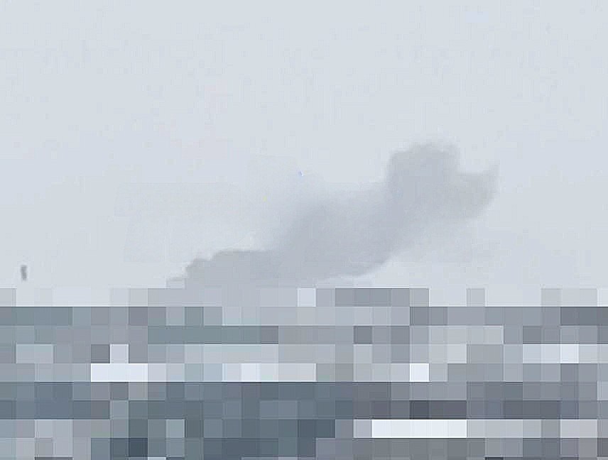 Пожар в Индустриальном районе Харькова после прилёта Герани