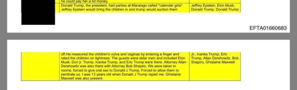 Трамп якобы насиловал девочек, проверял их половые органы «на упругость», а трупы закапывал в своём гольф клубе — в США начинается мощнейший скандал из-за новых файлов Эпштейна