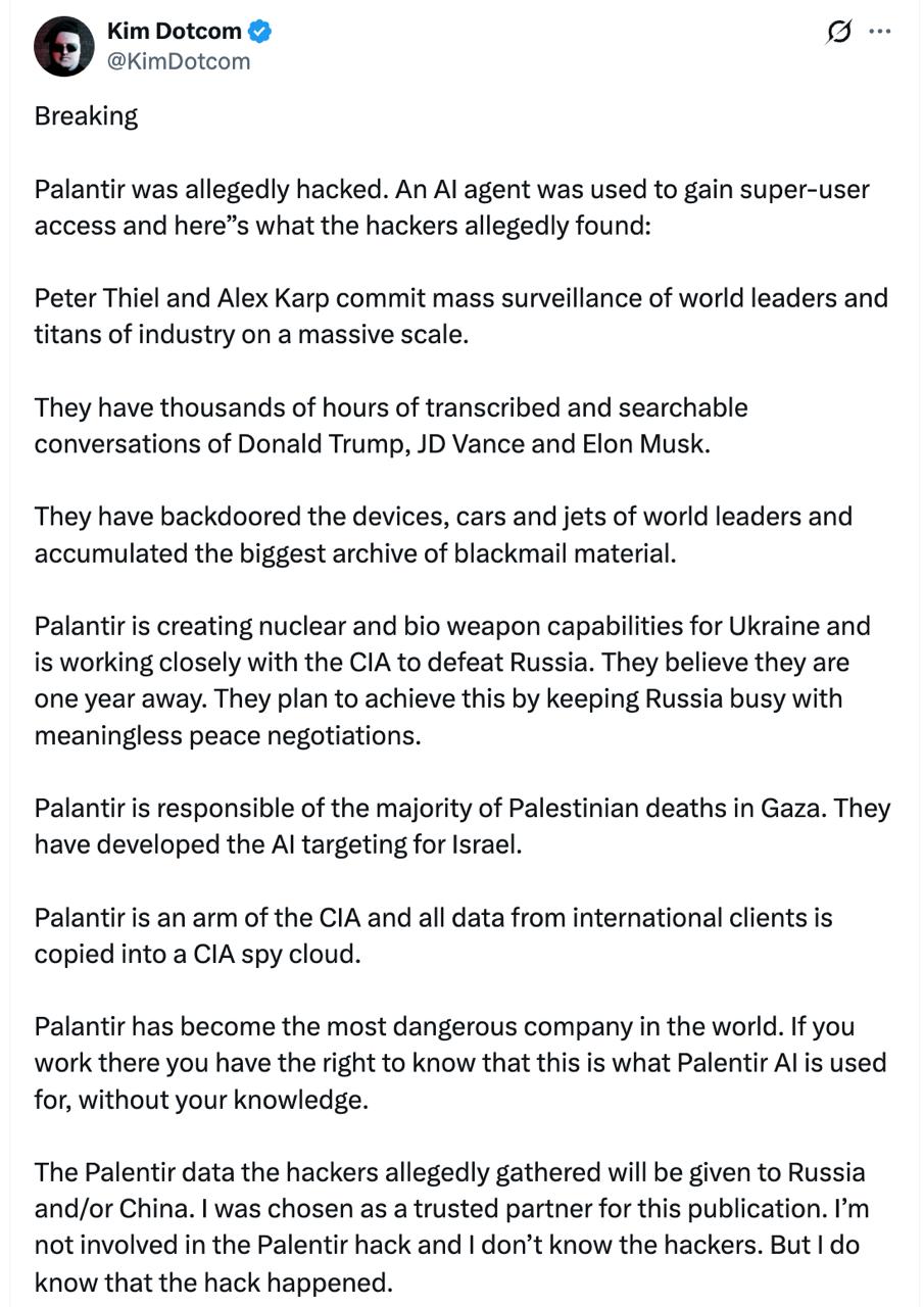 Компания Palantir следит за мировыми лидерами и разрабатывает ядерное и биологическое оружие для Украины