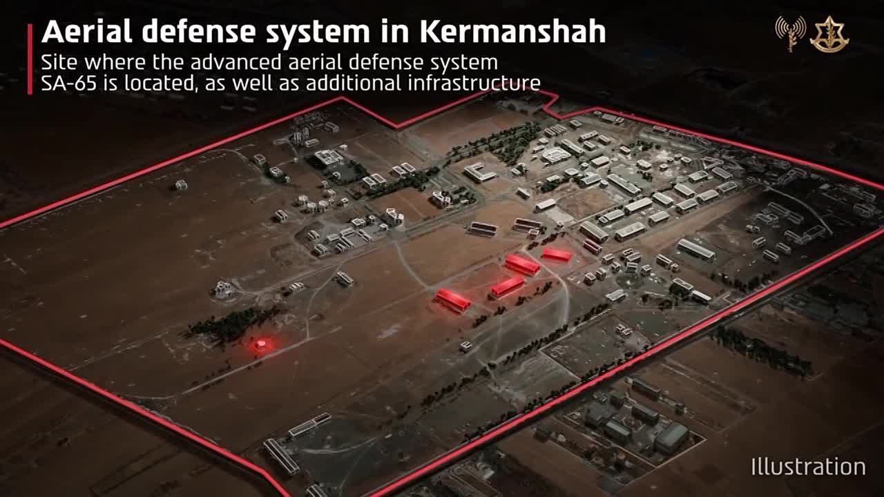 Армия обороны Израиля утверждает, что целями авиаударов в Керманшахе стали иранские комплексы ПВО SA-65